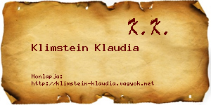 Klimstein Klaudia névjegykártya