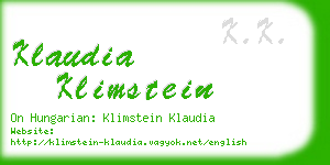 klaudia klimstein business card